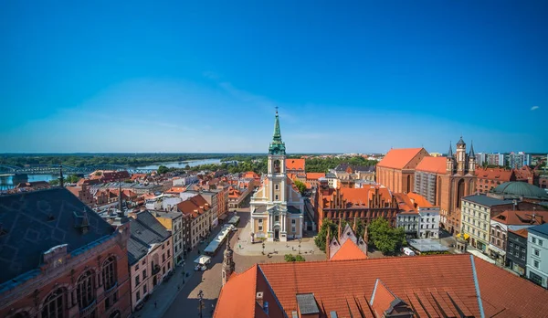 Torun Польща Серпень 2020 Панорамний Вид Церкву Святого Духа Оточений Ліцензійні Стокові Зображення