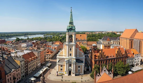 Toruń Polska Sierpień 2020 Panoramiczny Widok Kościół Ducha Świętego Otoczony Zdjęcia Stockowe bez tantiem