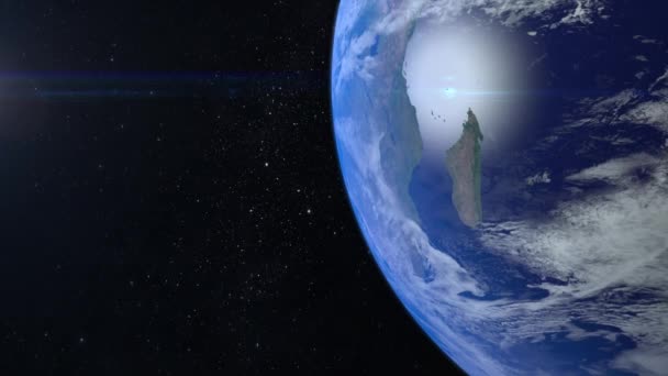 美しいビューの宇宙から地球。4 k — ストック動画