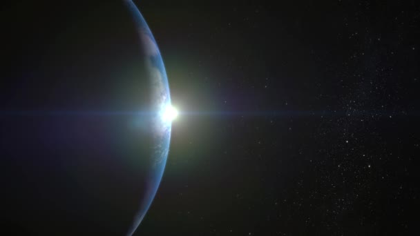 地球上の日の出。右側のビュー.4 k. — ストック動画
