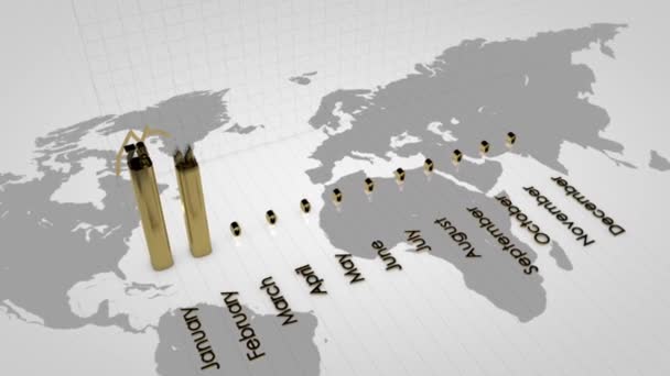 Wachsende Unternehmen 3D-Diagramm. Diagramm. Graph. — Stockvideo