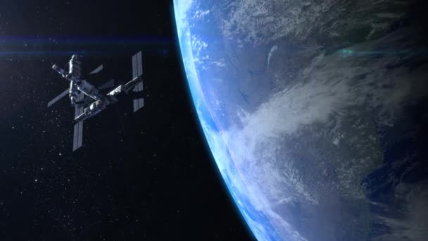 Vol de la Station spatiale au-dessus de la terre. 4k — Video