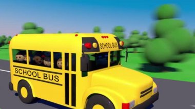 Okul otobüsü okuyor. Çocuklar okula otobüs taşır.