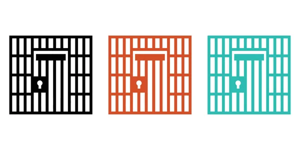 Hapsedilme temalarını vurgulayan çarpıcı görsel ve etkili tasarım projeleri için siyah, turuncu ve yeşil renkli hapishane hücre simgeleri