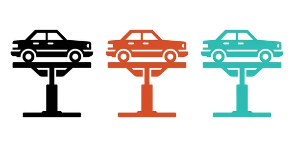 Siyah, turuncu ve turkuazlı asansörler modern bakım ve oto tamirhanesi cazibesiyle hizmet ve onarım sunuyor