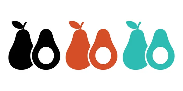 Siyah, turuncu ve turuncu renkli armut ve avokado simgelerinden oluşan canlı üçlü modern tasarım projenize neşe katıyor.