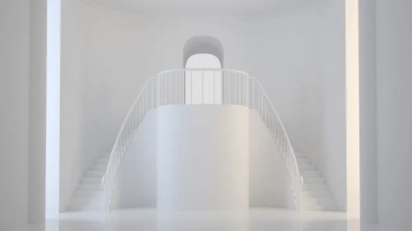 Inre av dödsboet med trappor som leder — Stockfoto