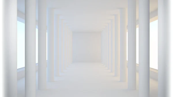 Astratto interno bianco con colonne Immagine Stock