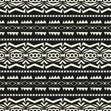 Tek renkli arka planda kesintisiz soyut vektör kabile desen