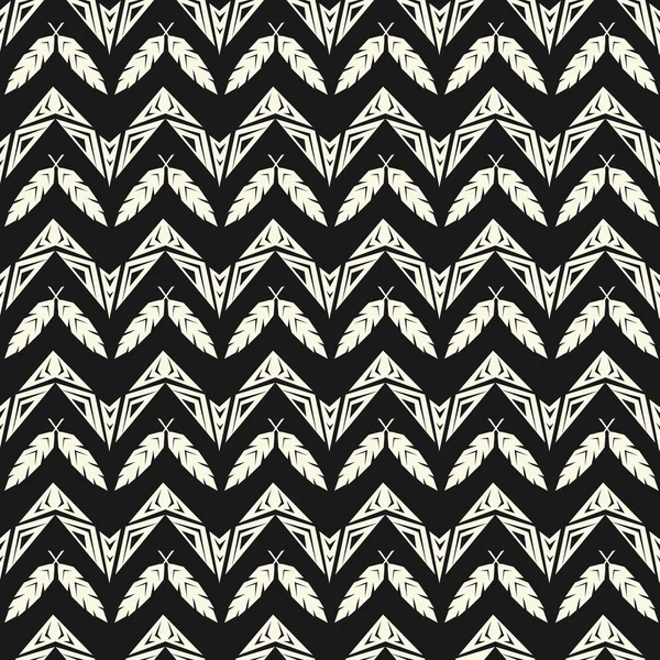 Nahtlose abstrakte Vektor ethnische Muster Textur in monochromen Hintergrund — Stockvektor