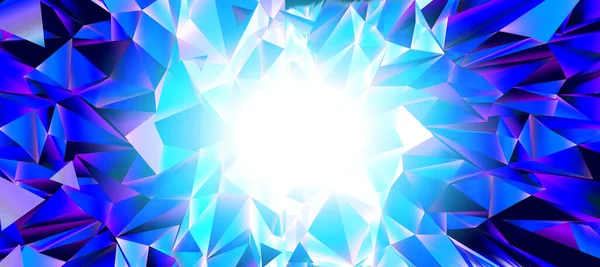 Abstrakter Vektor Blau Lila Zertrümmern Polygonalen Kristall Mit Licht Leerraum — Stockvektor
