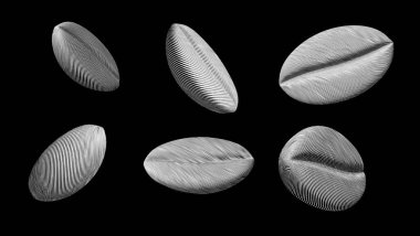 Tek renkli beyaz kabartmalı vintage oymalı kahve çekirdeği seti vektör çizimi siyah arkaplan karatahta biçiminde izole edilmiş