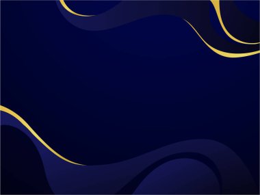 Lüks Mavi ve Altın Dalga Arkaplanı. Vektör illüstrasyonunda modern trend tasarımı Modern fütürist arkaplan