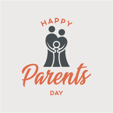 Laurel Çelenkleri Onur ve Takdir Sembolleri Tarafından Kucaklanan Aile Sevgisi ve Birlik İçin Mutlu Ebeveynler Günü vektörünün yürek ısıtıcı kutlaması