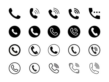 Simge seti. İnce çizgi arama simgeleri ayarlandı. Farklı biçim simgeleri seti
