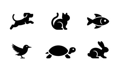 Hayvan çizgisi simgeleri. Piksel mükemmel. Düzenlenebilir siyah simge seti