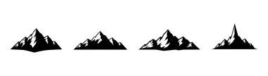 dağ logosu, dağ ikonu, dağ silueti, macera, vektör, ikon seti, logo, açık hava, tepe, dağ, dağlar, siluet, ikon, sembol, doğa, seyahat, yürüyüş, tırmanış, siyah ve beyaz, minimalist, set, koleksiyon, kaya, sırtı, manzara