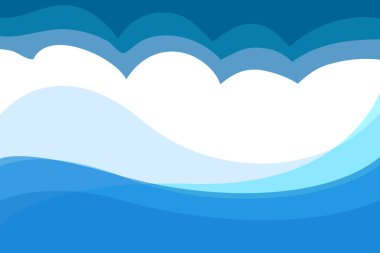 Modern Soyut Mavi Dalga ve Gökyüzü Arkaplan Vektörü Katmanlı Akışkan Şekiller ve Boşluğu Kopyala