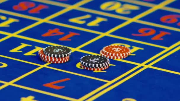 Casino, Dolly sul numero vincente chips — Video Stock