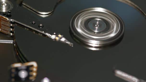 HDD - μια μονάδα σκληρού δίσκου είναι ανοιχτά, πραγματική ανοιχτή σκληρό δίσκο — Αρχείο Βίντεο
