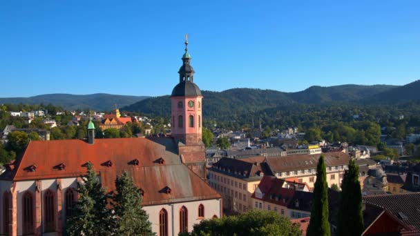 Baden-Baden, hlavní kostel ve městě — Stock video