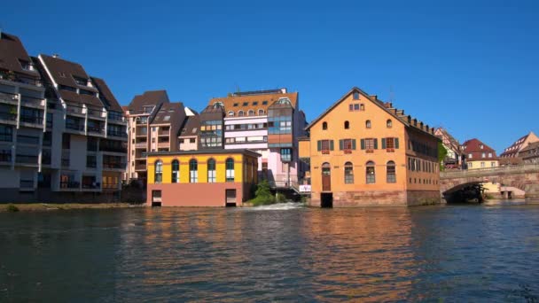 Strasbourg, folyó, a petite France — Stock videók