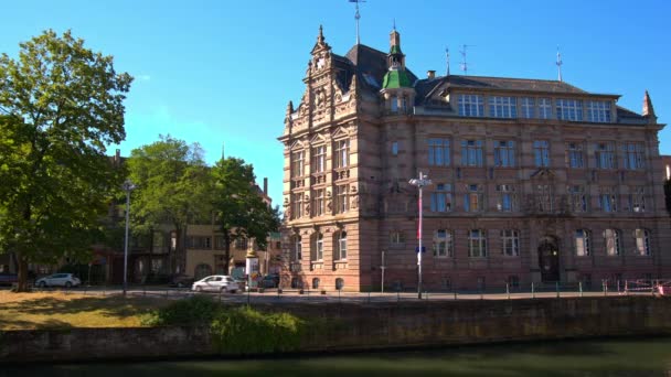 Estrasburgo, río, petite Francia — Vídeo de stock