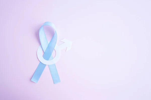 Prostate cancer awareness blue ribbon — Stock Photo, Image
