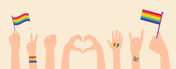 Coleção de símbolos comunitários LGBTQ clipart isolado. — Vetor de Stock