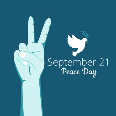 Barış işareti yapan adam. Güvercinli V işareti.