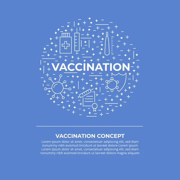 Вакцинація та імунізація лінії значок елемент дизайну. Колекція — стоковий вектор
