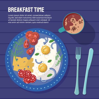 Çırpılmış yumurta kahvaltısı, havyarlı sandviç.