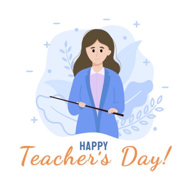 Dünya Öğretmenleri Günü poster konsepti. Çok genç.