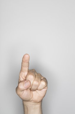 bir beyaz adam eliyle jest