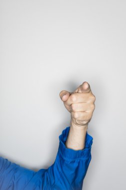 bir beyaz adam eliyle jest