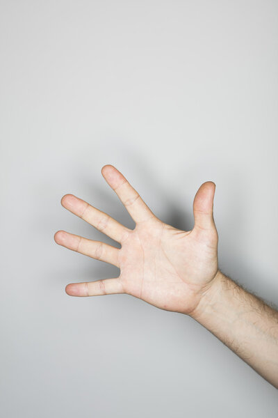 isolated hand gesture in the studio