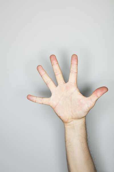isolated hand gesture in the studio