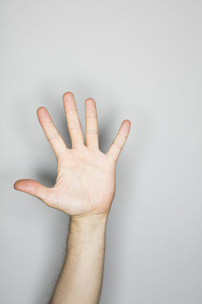 isolated hand gesture in the studio