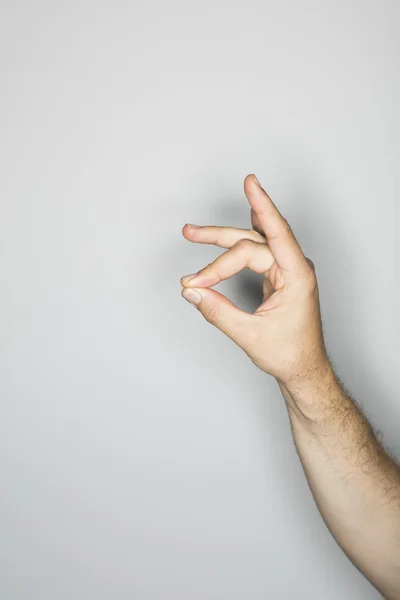 Witte mannelijke persoon doen een geïsoleerde handgebaar — Stockfoto