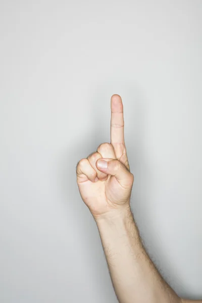 Branco macho pessoa fazendo um isolado mão gesto — Fotografia de Stock