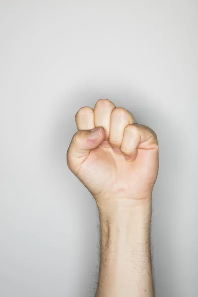 Изолированный жест руки белого человека — стоковое фото