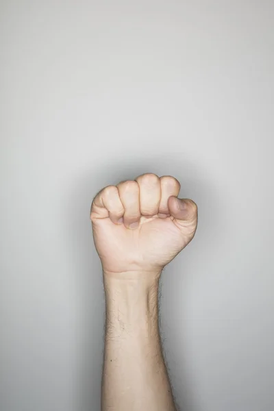 Gesto com uma mão de uma pessoa caucasiana — Fotografia de Stock
