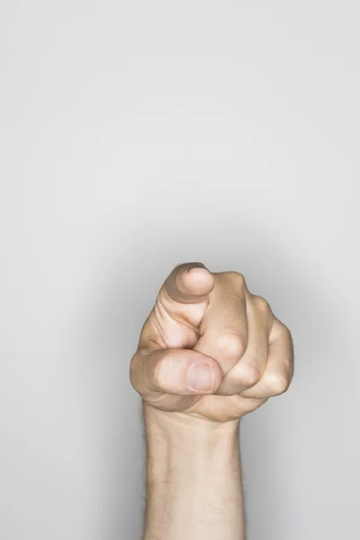 Gesture with a hand of a caucasian man — Stock Photo, Image