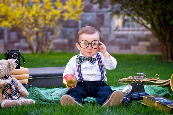 Boy in a retro glasses — Stock Photo, Image