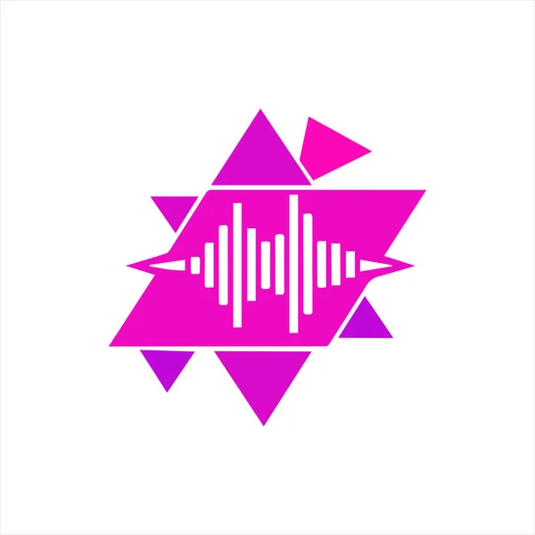 Beyaz zemin üzerinde izole edilmiş canlı ses dalgası logosu, modern ve dinamik bir vektör tasarımı