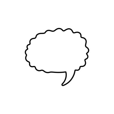 Beyaz arkaplan vektör tasarımında konuşma balonu ana hatları izole edildi