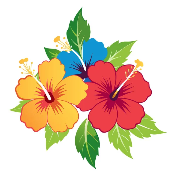 Yaz ve tatil temaları için yeşil yapraklı canlı tropik amber çiçeği buketi.