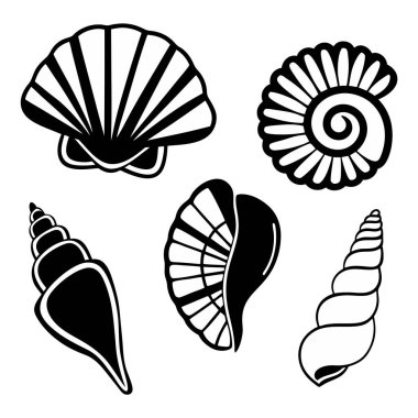 Beyaz arka planda çizilmiş beş farklı siyah beyaz el koleksiyonu.