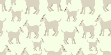 Genç keçi. Çiftlik hayvanı. Vektörsüz desen