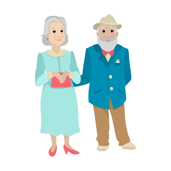 Ein Ehepaar alter Großeltern. Vektorzeichen — Stockvektor